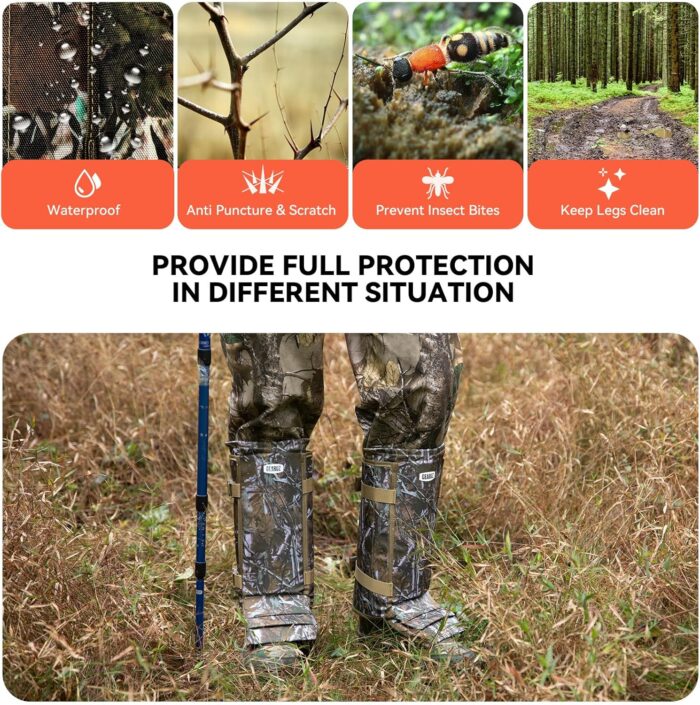 Snake Gaiters Snake Chaps, Waterproof Lower Legs Snake Guards, Snake Bite Protective Gaiters, Anti-Snake Gaiters for Men/Women, Adjustable Size for Hunting/Hiking/Farm Working - Image 4