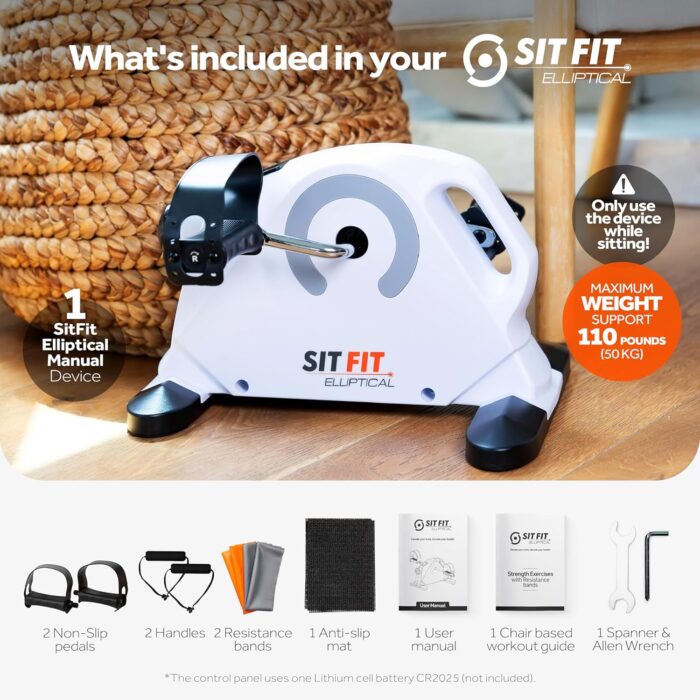 SITFIT Mini Elliptical Pedal Exerciser, Under Desk Elliptical, Leg Exercise Machine While Sitting, Upper & Lower Mobility System for Seniors - Image 5