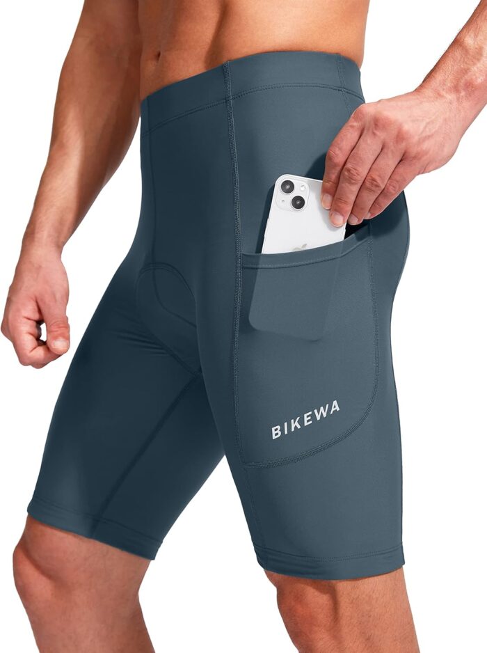 Bikewa Men's Bike Shorts 3D Padded Cycling Road Biking Mountain Riding Biker Bicycle UPF 50+ Cycle Shorts Zipper Pockets - Image 2