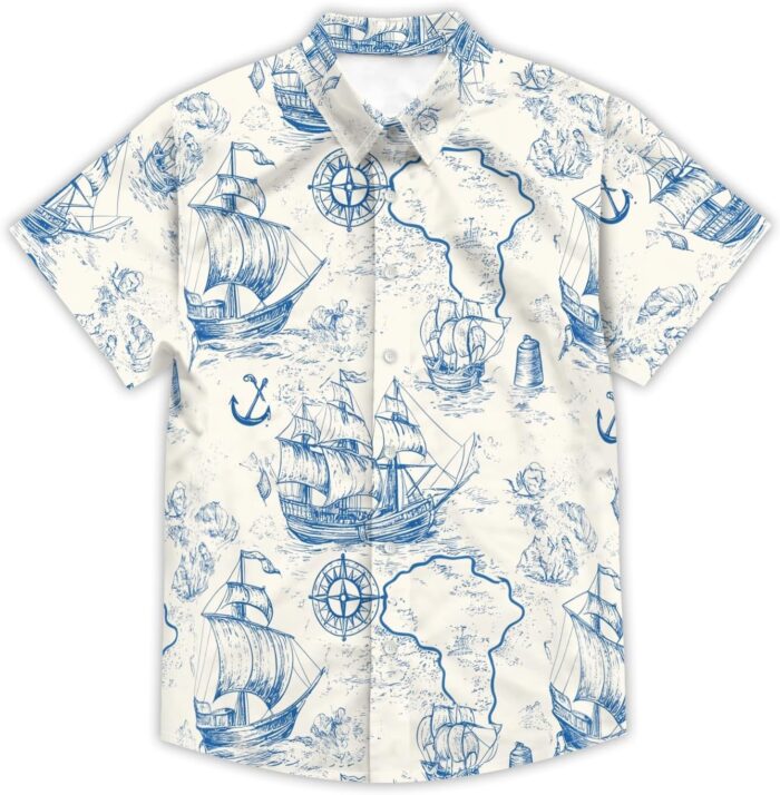 Hawaiian Shirts for Men Summer Beach Casual Short Sleeve Button Down Shirts Novelty Print Tropical Beach Shirts - Image 2