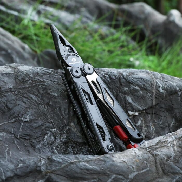 MOSSY OAK Multitool, 19-in-1 Stainless Steel Multi Tool Pliers, Survival Tools with Fire Starter, Window Breaker, Whistler, Self-locking EDC Gear with Sheath for Outdoor, Survival, Camping, Hiking - Image 7
