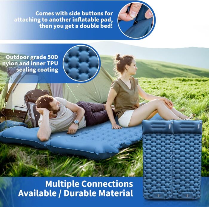 HiiPeak Sleeping Pad - Ultralight Inflatable Sleeping Mat with Built-in Foot Pump, Durable Compact Waterproof Camping Air Mattress for Camping, Backpacking, Hiking, Tent Trap Traveling - Image 4