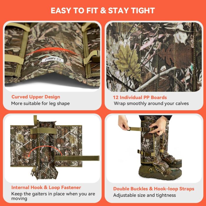 Snake Gaiters Snake Chaps, Waterproof Lower Legs Snake Guards, Snake Bite Protective Gaiters, Anti-Snake Gaiters for Men/Women, Adjustable Size for Hunting/Hiking/Farm Working - Image 5