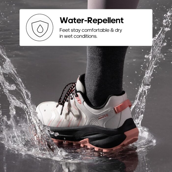 NORTIV 8 Women's Hiking Shoes Lightweight Walking Sneakers with Arch Support Outdoor Work Camping Tennis Workout Cross Training Echo - Image 2