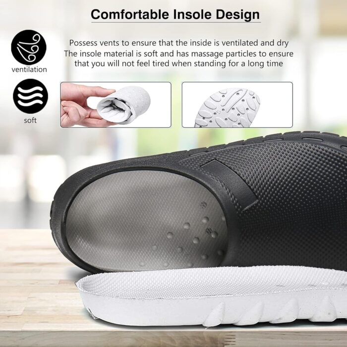 Chef Shoes for Men Nonslip Water Proof Work Shoes Mens Clogs Comfortable Nursing Nurse Shoes for Gardener Men Indoor and Outdoor for Kitchen Office Seaside-Zapatos de Cocina para Hombres - Image 6
