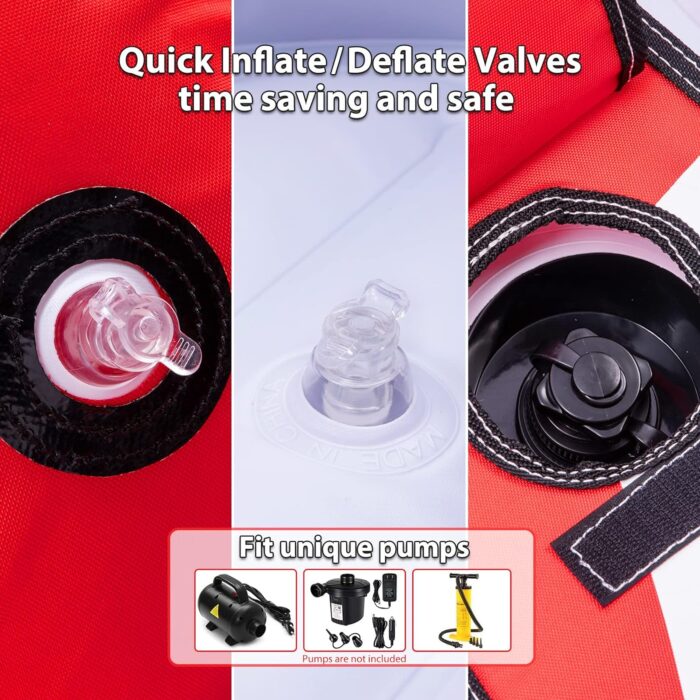 ZOOMBROS Towable Tubes for Boating 2 Person, Water Tubes for Boats to Pull, Safety Inflatable Boat Tubes and Towables, Water Sport Towables with Drainage, Quick Connector, Large Capacity - Image 4