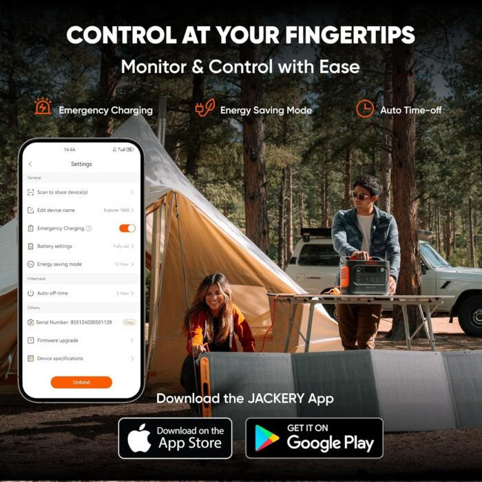 Jackery Explorer 1000 v2 Portable Power Station,1070Wh LiFePO4 Battery,1500W AC/100W USB-C Output, 1 Hr Fast Charge, Solar Generator for Camping,Emergency, RV, Off-Grid Living(Solar Panel Optional) - Image 7
