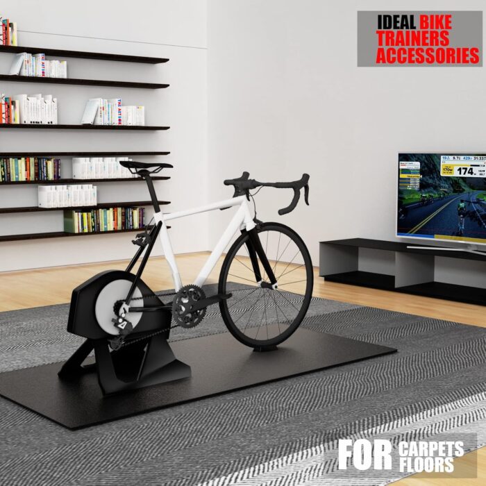 Bike Mat Compatible with Peloton Bike,Elliptical,Treadmill Mat, 6mm Thick, Under Exercise Bike Trainer Pad for Indoor Stationary Spin Bike Gym Equipment Hardwood Floor Carpet Protector - Image 7
