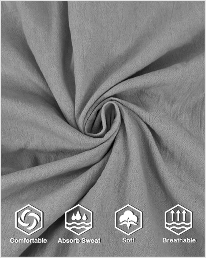 MARSVOVO Mens Japanese Art Long Sleeve Hooded Shirts Lightweight Quarter Button Hoodie Casual Cool Tops for Spring Fall - Image 3