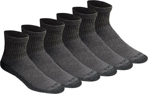 Dickies Men's Dri-tech Moisture Control Quarter Socks, Available in M-XXL (6, 12, 18 Pairs)