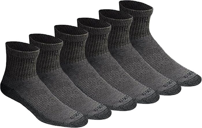 Dickies Men's Dri-tech Moisture Control Quarter Socks, Available in M-XXL (6, 12, 18 Pairs)