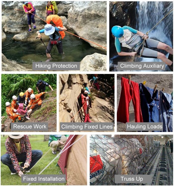 X XBEN Outdoor Climbing Rope 10M(32ft) 20M(64ft) 30M(96ft) 50M(160ft) 70M(230ft) 152M(500FT) 352M(1000FT) Static Rock Climbing Rope for Escape Rope Ice Climbing Equipment Fire Rescue Parachute - Image 5
