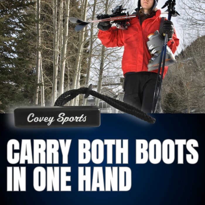 Covey Sports Ski Boots Carrier Strap with Thermoplastic Handle & Durable Nylon Cord - Lightweight Ski Boot Holder & Tote for Easy Transport - Compact Snow Sports Equipment Accessory Made in USA - Image 4