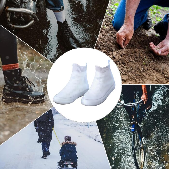 Rain Silicone Shoe Covers, Anti-Slip Wear-Resistant and Portable Waterproof Shoe Covers, for Outdoor Home Travel Rain Boots - Image 6