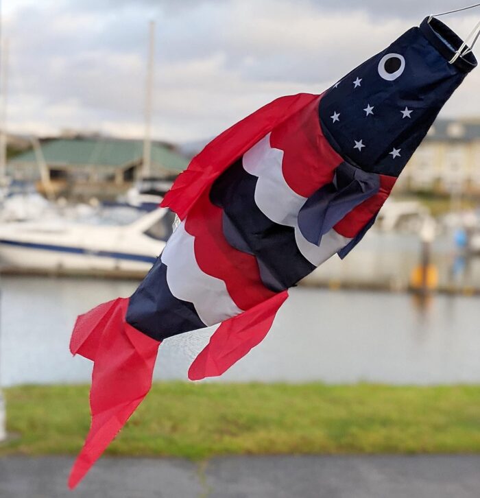 Madrona Brands Patriotic USA American Fish Windsock | Durable Outdoor Hanging Wind Flag Decoration | Boat, Deck, Dock, Patio, Lake | 40-Inch - Image 4