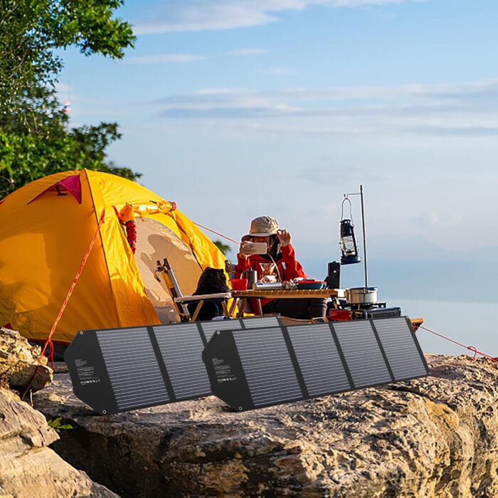 100W Portable Solar Panel for Power Station Generator, iPhone, Galaxy, Tablets, Foldable Solar Charger with USB QC 3.0/USB C/18V DC, IPX4 Waterproof Solar Panels for Camping Outdoor Van RV Trip - Image 8