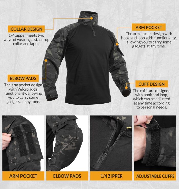 G3 Combat Uniform Set for Men Tactical Camouflage Clothing Hunting Paintball Suit with Knee & Elbow Pads - Image 3