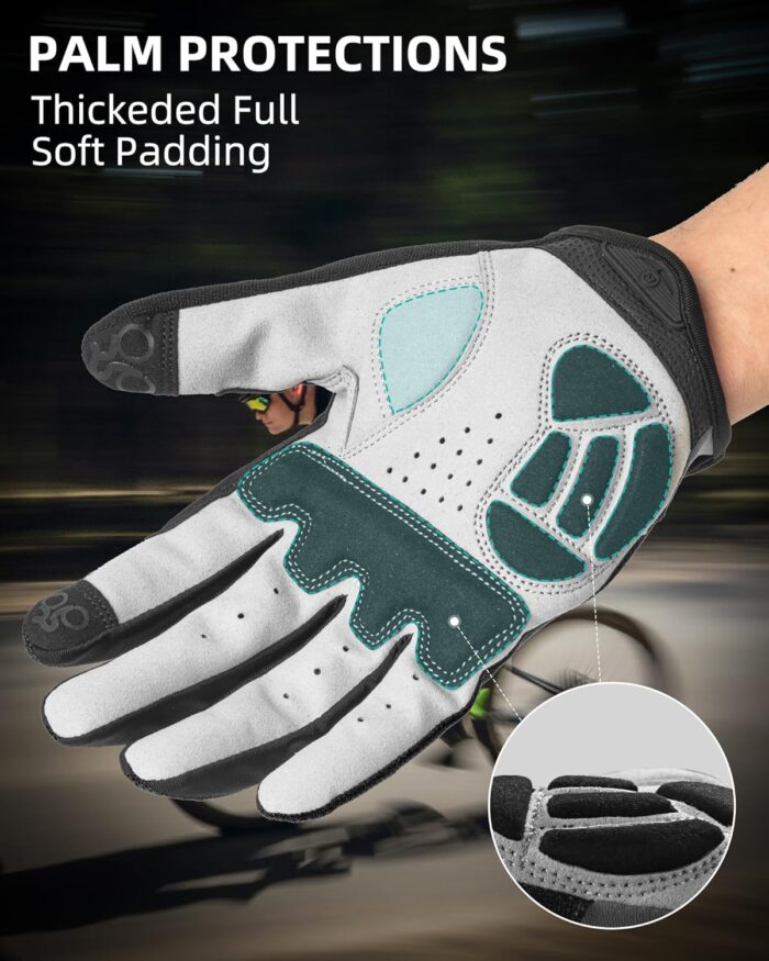 ROCKBROS Cycling Gloves for Men Women - Breathable Gel Pad Road Mountain Bike Gloves - Touch Screen Anti-Slip MTB Gloves for Cycling Workout Outdoor Sports - Image 2
