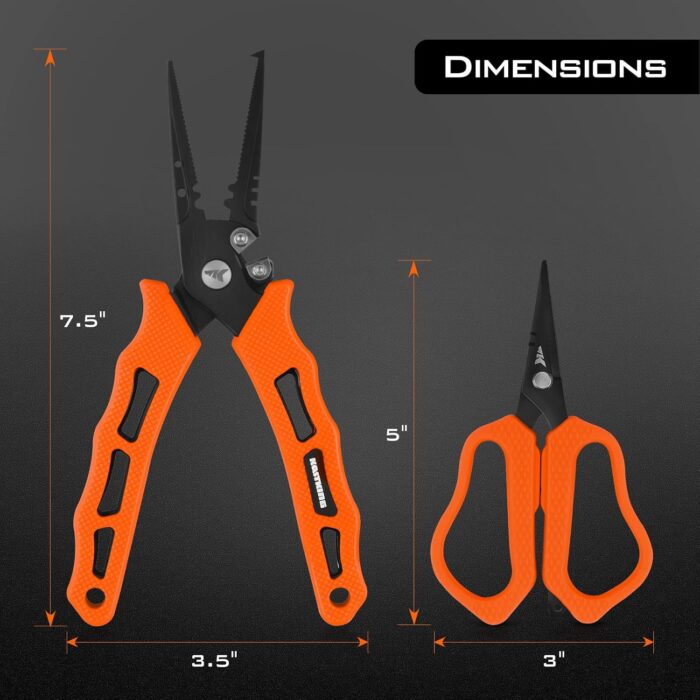 KastKing Cutthroat 7.5-inch Braid Scissors and Pliers Set - Saltwater Resistant Fishing Gear, Line Cutter, Hook Remover, Fishing Tool Set, Gift for Men - Image 7