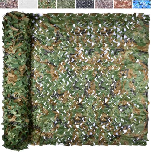 Camo Netting Camouflage Netting 20X20 10X20 10X10 Bulk Roll Burlap Camo Tarp Sunshade Net for Hunting Blind Military Dinosaur Birthday Theme Party Decoration Camping Shooting