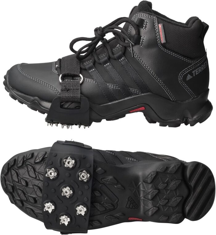 Crampon Traction Cleats Anti-Skid Traction Grips Crampons Spikes 7 Point Cleats for Footwear for Walking, Jogging, Hiking, Mountaineering Ice Snow Grips - Image 3