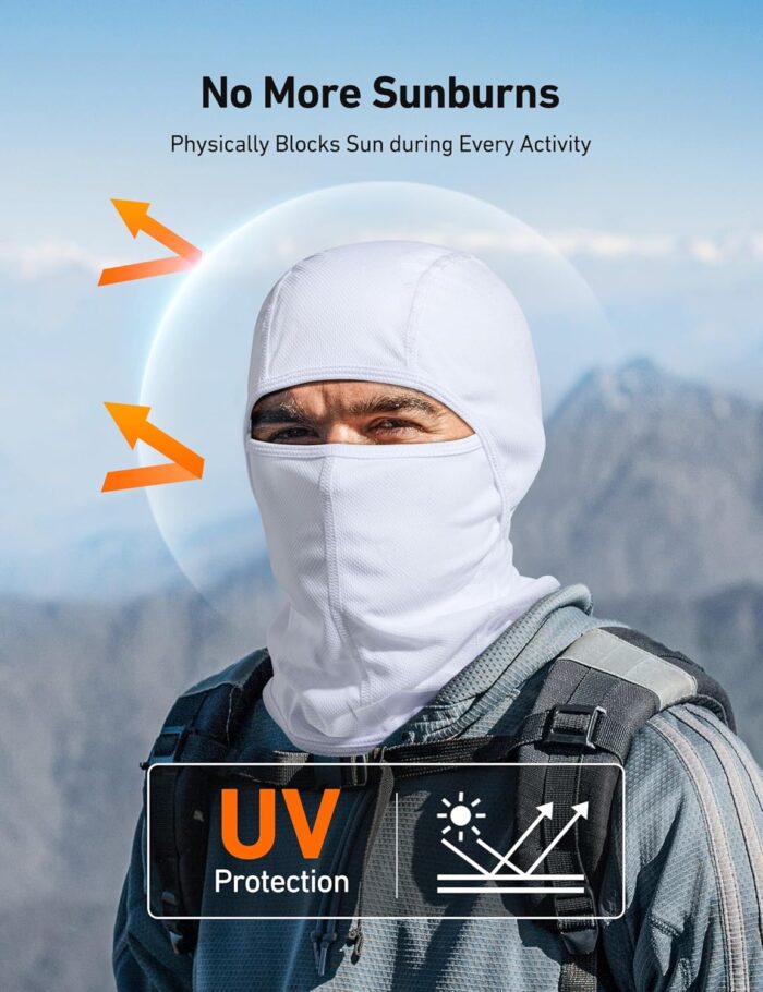 AstroAI Ski Mask Balaclava Face Mask Shiesty Mask for Men Women, UV Protector Windproof Neck Warmer Face Cover for Motorcycle, Snowboarding, Skiing, Hunting, Cycling, White - Image 2