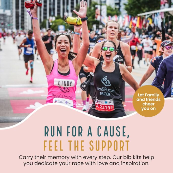 This Run is Dedicated to Name Bib Kit – Weatherproof, Tear-Resistant Race Bib with Alphabet Decals & Safety Pins – Running Accessory for 5Ks, Marathons, Triathlons, Cycling & Races - Image 7