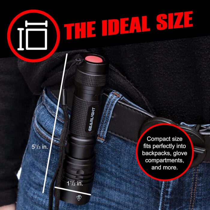 GearLight LED Tactical Flashlights High Lumens - Mini Flashlights for EDC Carry - Compact Powerful Emergency Flashlight Made from Military-Grade Aluminum - Drop Resistant and Water Resistant - Image 8