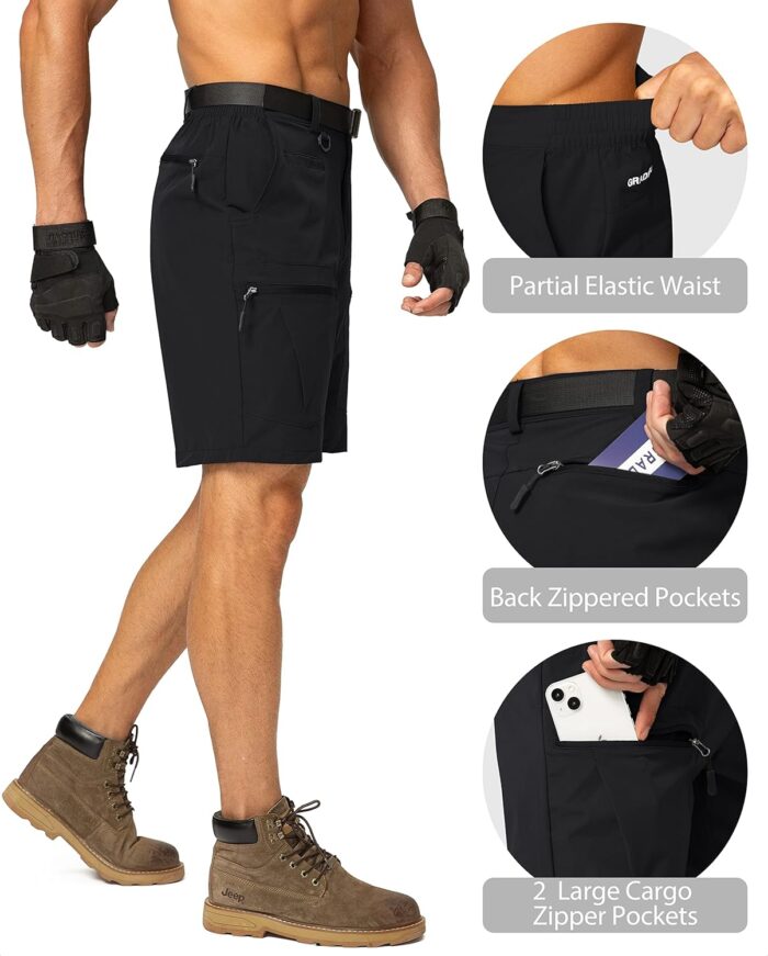 Men's Hiking Cargo Shorts Stretch Quick Dry Outdoor Tactical Shorts for Men with Multi Pocket for Fishing Casual - Image 2