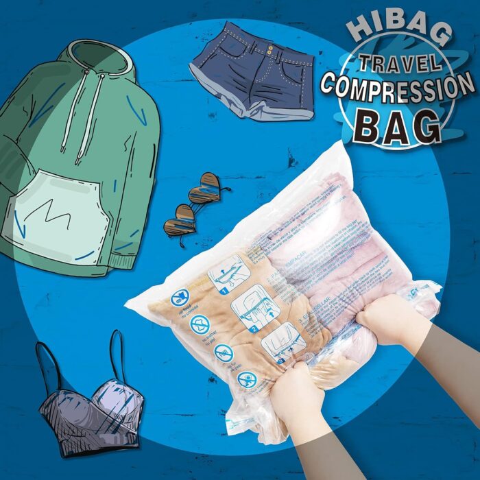 12 Compression Bags for Travel Essentials, Vacuum Packing Space Saver Bags for Cruise Accessories (12-Travel) - Image 8