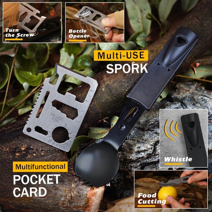 Survival Kit 14 in 1, Survival Gear and Equipment, Gifts for Men Dad Husband Him, Outdoor Fishing Hunting Camping Anniversary Birthday Gift Ideas for Him Teenage Boy Women - Image 4