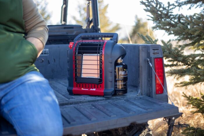Mr. Heater Portable Buddy Heater MH9BX 4,000-9,000 BTU Indoor-Safe Propane Radiant Heater For Campers, Workshops, Job Sites, Patios & More - Red, Black - Image 15