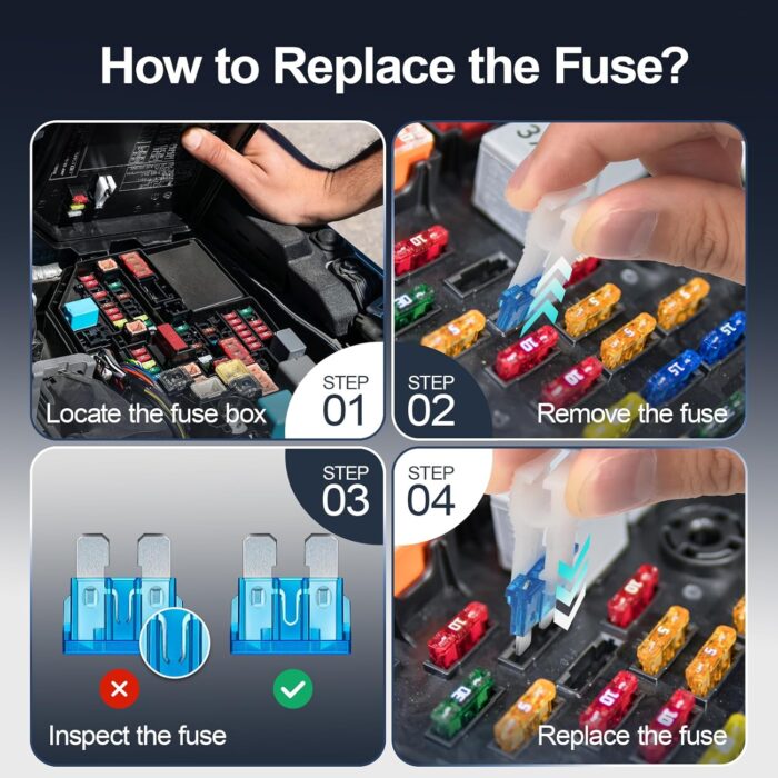 JOREST 300Pcs Car Fuse Assortment Kit, 160 Mini Blade Fuses Automotive + 90 Standard Auto Fuses + 50 Micro + Puller – Replacement for RV Camper Boat Truck (2Amp 3A 5A 7.5A 10A 15A 20A 25A 30A 35A 40A) - Image 3