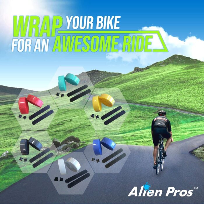 ALIEN PROS Bike Handlebar Tape EVA (Set of 4) Black - Enhance Your Bike Grip with These Bicycle Handle bar Tape - Wrap Your Bike for an Awesome Comfortable Ride (Set of 4, Black) - Image 6