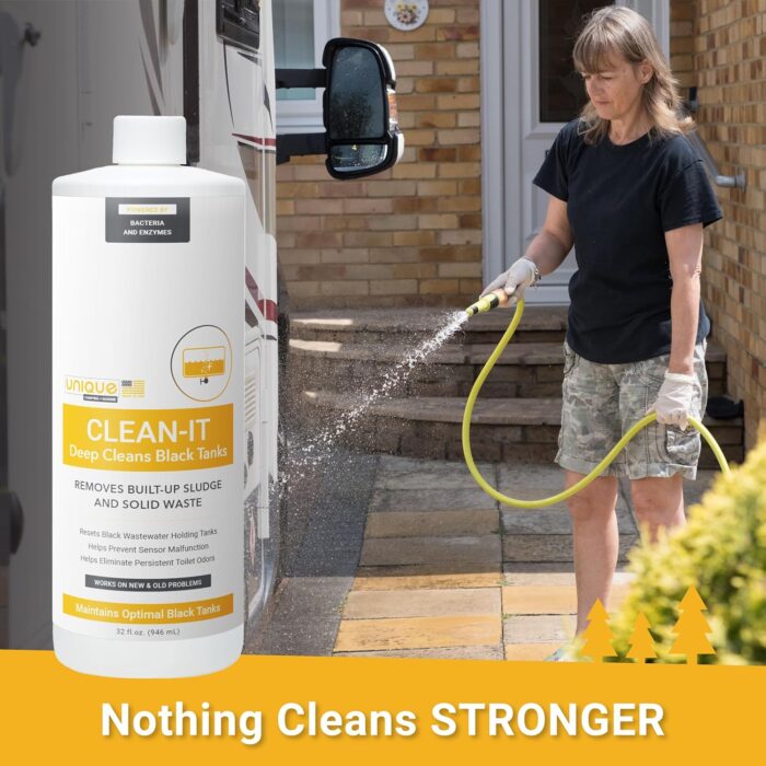 Unique Clean-It RV Black Tank Deep Cleaner Liquid - Effectively Resets Dirty RV Black Tanks - Eliminates Odors and Waste (32 oz) - Image 7