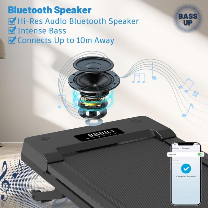 Walking Pad Treadmill with 12% 9-Level Auto Incline, 450 lbs Capacity Bluetooth Speaker Under Desk Treadmills for Home, 5MPH - Image 3