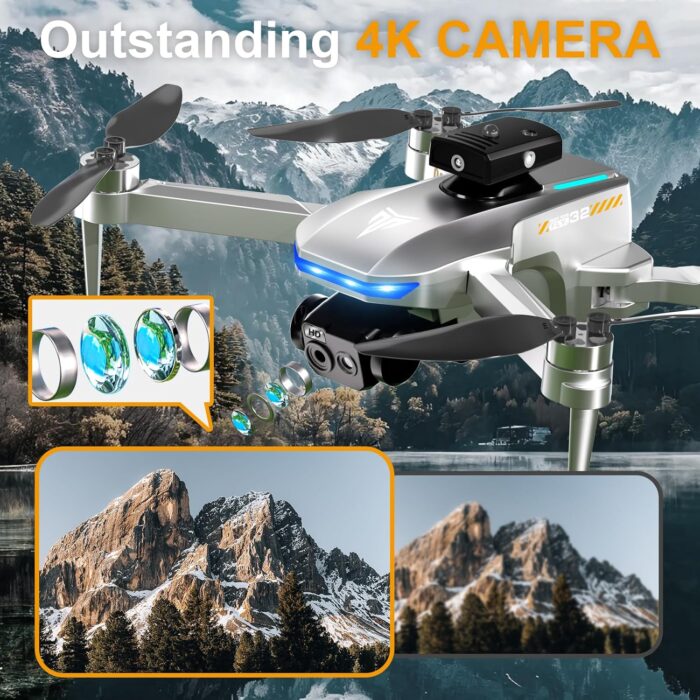 Brushless Motor Drone,90° Adjustable 4K FPV,APP control,40min Flight Time,Indoor Obstacle Avoidance,Optical Flow Positioning,Gesture Photography,360° Flip,Eyond-Range Loss Alert, Toys Gifts for Men Boys - Image 3