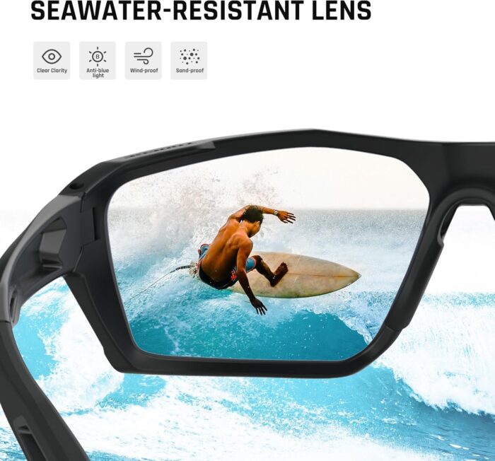 TOREGE Polarized Sports Sunglasses for Men Women Fishing Running Driving Cycling Sunglasses - Image 2
