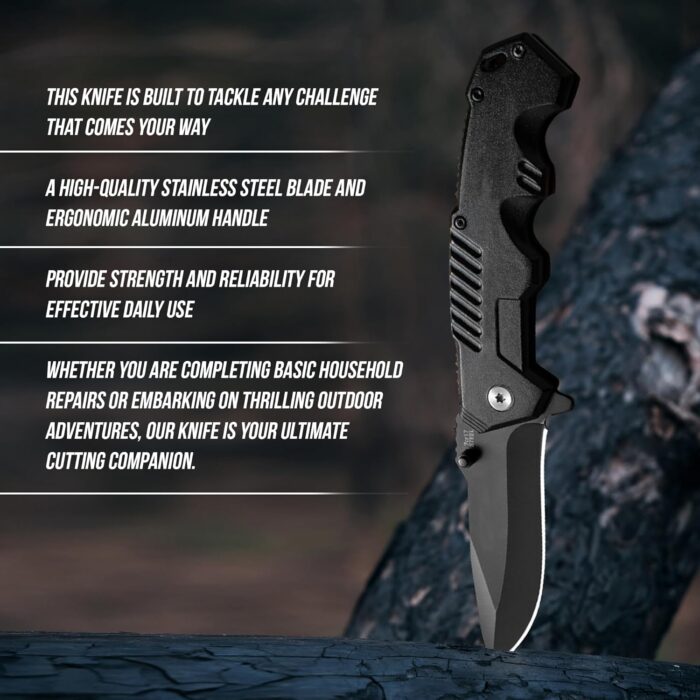 Pocket Folding Knife with Stainless Steel Point Lock Blade Knives and Lightweight Lockback Multi-Tool for Camping, Outdoor, Hunting，Survival and EDC - Image 9