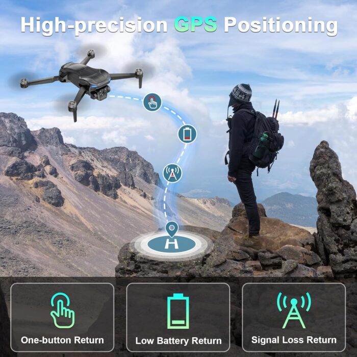 GPS Drone with 4K Camera Adults, LCD Screen Controller, SD Card, Brushless Motor, FPV Quadcopter with Long Control Range, 60 Mins Flight, Auto Return to Home, Headless Mode, Beginner Gift - Image 4
