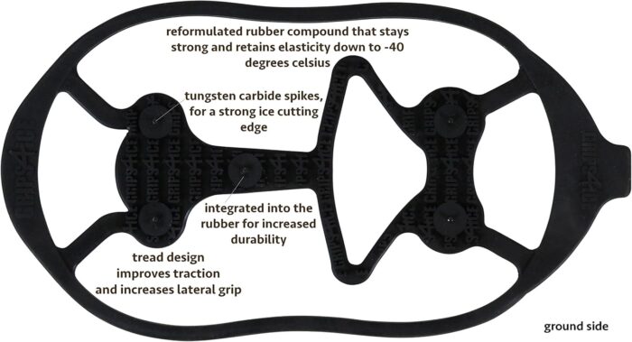1 Pair Winter Ice Walking Traction, Over-Shoe Snow Cleats, Black, Fits Most Men's Size 6 to 12 Shoes - Image 4