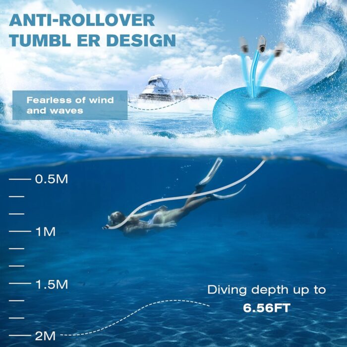 Diving Breathing Equipment, Portable Motorless/Tankless Snorkel Breathing System, with 6.5FT Telescopic Hose for Snorkeling, Scuba Diving, Pool Swimming, Underwater Adventure and Fishing - Image 4