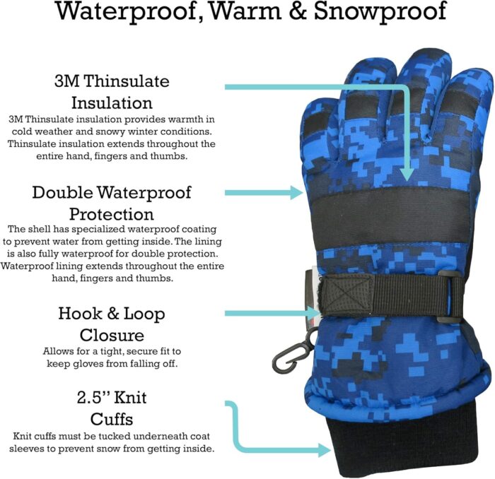 N'Ice Caps Kids Waterproof Winter Thinsulate Warm Gloves - Image 2