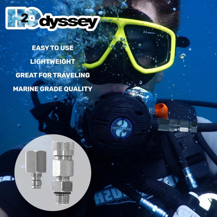 H2Odyssey High Pressure Quick Disconnect Adapter - Essential Scuba Diving Accessory - Image 2