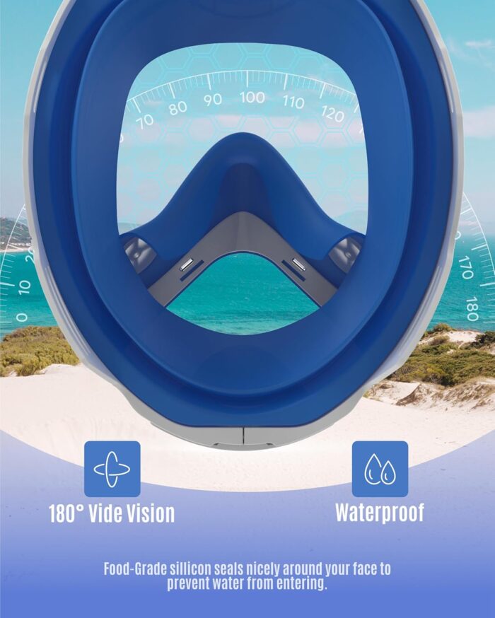 G2RISE Kids Snorkel Mask Full Face Snorkel Set, Snorkeling Gear for Kids with 180 Degree Panoramic View, Anti-Leak & Anti-Fog - Image 5