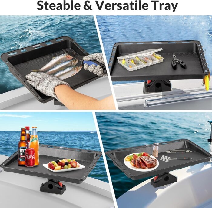QualyQualy Boat Cutting Board Bait Cutting Table for Boat, Fish Cleanning Station with Side Deck Mount, Fishing Fillet Table with Plier Storage and Knife Slot, UV-Resistant Engineered Nylon - Image 5