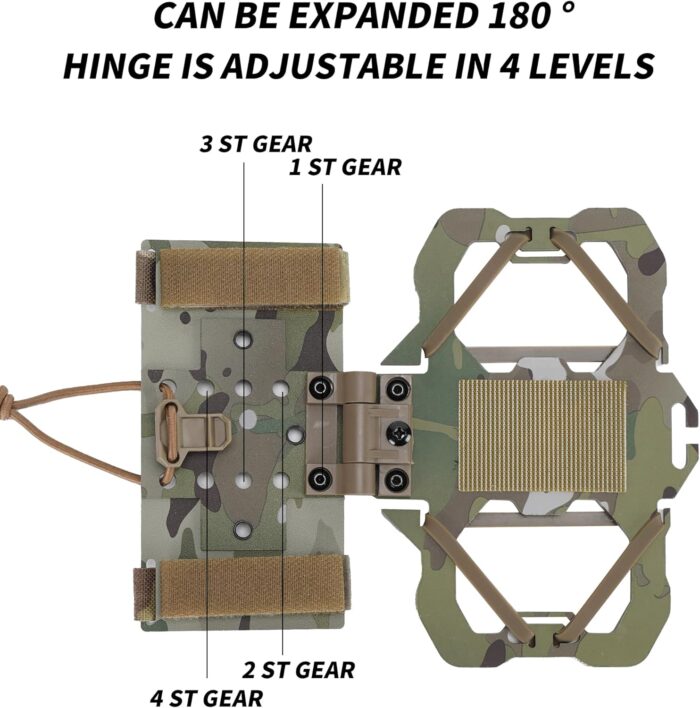 Tactical MOLLE Phone Holder for Plate Carrier Accessories - Fits 4.7"-6.4" Smartphones - Secure Chest Mount for Hunting & Tactical Gear, Camera-Compatible Design - Image 3