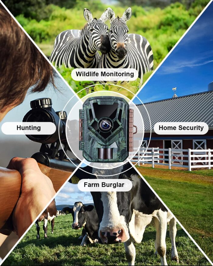 KJK Trail Camera 36MP 2.7K, Mini Game Camera with Night Vision 0.1s Trigger Time Motion Activated 130°Wide-Angle, Waterproof Trail Cam with 2.0” HD TFT Screen, Hunting Camera for Wildlife Monitoring - Image 6