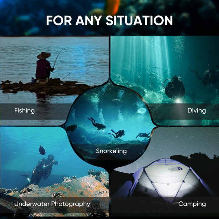 WINDFIRE High-Power Dive Lights Scuba Diving Flashlight – IPX8 Waterproof Underwater Flashlight with Power Indicator, 4 Modes, Ultra-Bright Dive Torch for Night Diving & Ocean Exploration - Image 7