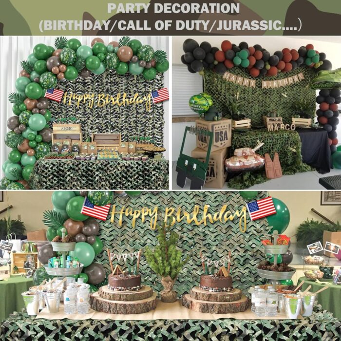 Camo Netting Camouflage Netting 20X20 10X20 10X10 Bulk Roll Burlap Camo Tarp Sunshade Net for Hunting Blind Military Dinosaur Birthday Theme Party Decoration Camping Shooting - Image 4